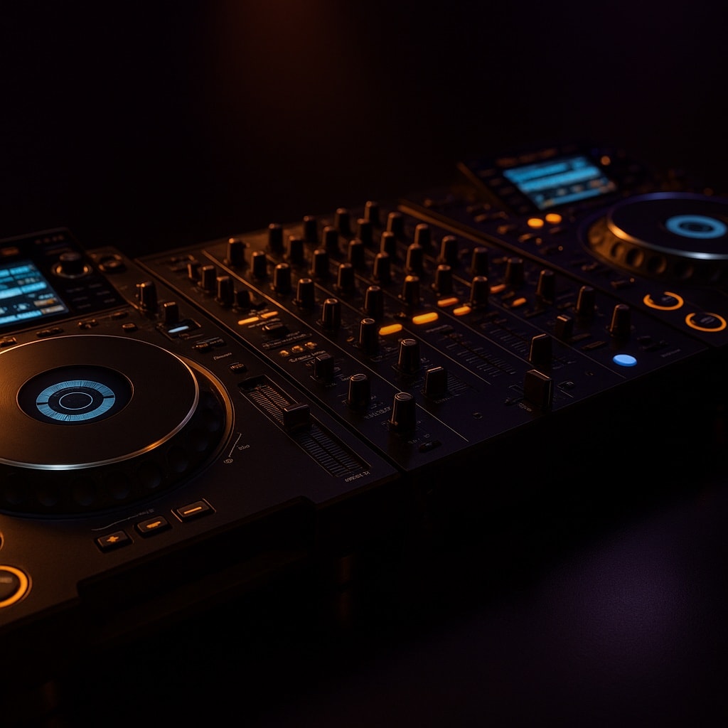 Pioneer DJ CDJ-3000 and DJM-A9 mixer setup for rental in Mykonos